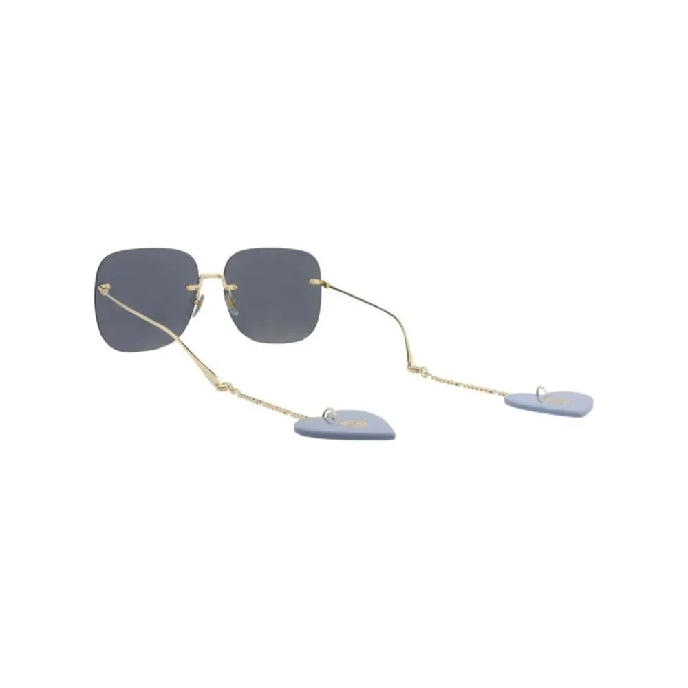 Gucci Square-Frame Metal Sunglasses Gold Womens